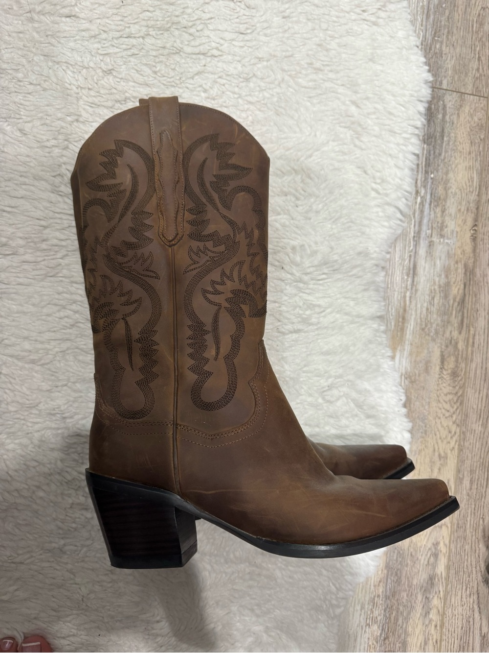 Jeffrey Campbell Brown Pointed-Toe Western Knee-High Boots - Picture 4 of 9